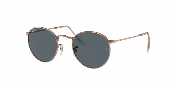 Ray-Ban RB3447 ROUND METAL Sunglasses, 9202R5 ROUND METAL ROSE GOLD BLUE (GOLD)