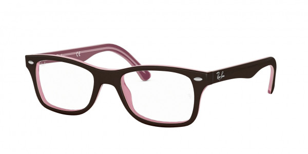 Ray-Ban Optical RX5228 Eyeglasses, 2126 BROWN ON OPAL PINK (BROWN)