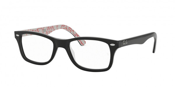 Ray-Ban Optical RX5228 Eyeglasses, 5014 BLACK ON TEXTURE WHITE (BLACK)