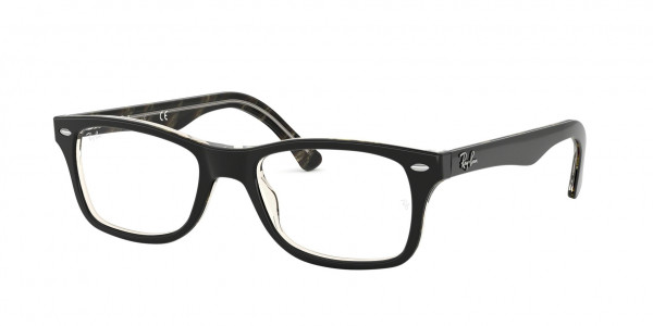 Ray-Ban Optical RX5228 Eyeglasses, 5912 BLACK/DARK BROWN/YELLOW (HAVANA)