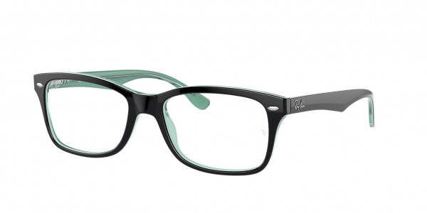 Ray-Ban Optical RX5228 Eyeglasses, 8121 BLACK ON TRASPARENT GREEN (BLACK)