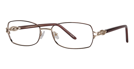Joan Collins 9741 Eyeglasses, GOLD/WINE