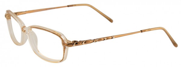 EasyClip EC146 Eyeglasses, CLEAR BEIGE/SHINY BROWN