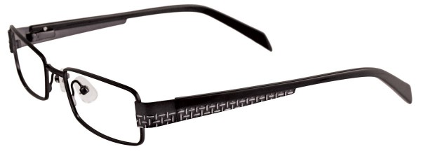 EasyClip EC145 Eyeglasses, SATIN BLACK AND SILVER