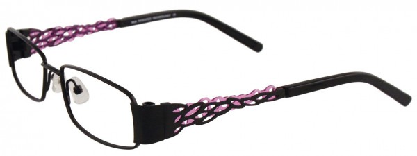 MDX S3227 Eyeglasses, SATIN BLACK AND CLEAR VIOLET