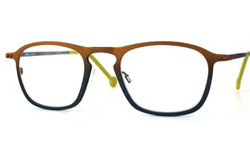 LA Eyeworks Heath Eyeglasses, 557 Orange To Charcoal Split