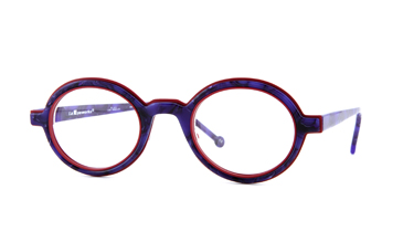 LA Eyeworks Pocket Eyeglasses, 169501 Purple Sugar W/brick Red Chassis