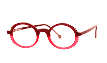 LA Eyeworks Roto Eyeglasses, 241 Deep Red Split