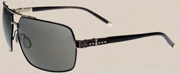Affliction Mac Sunglasses, Antique Gold and Black w/ Grey Lenses