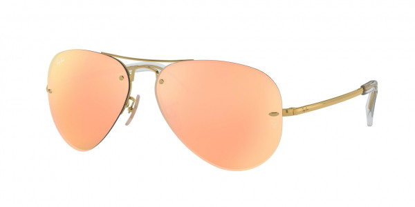 Ray-Ban RB3449 Sunglasses, 001/2Y ARISTA LIGHT BROWN MIRROR PINK (GOLD)