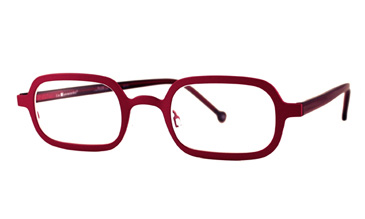 LA Eyeworks Fava Eyeglasses, 501 Brick Red W/red Ding Temples