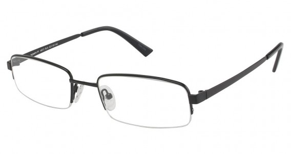 TuraFlex M872 Eyeglasses, SEMI MATTE BLACK W/BLK TIPS (BLK)