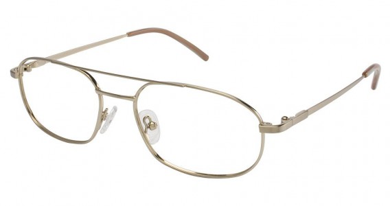 TuraFlex M873 Eyeglasses, SEMI MATTE GLD/BLACK TIPS (GLD)