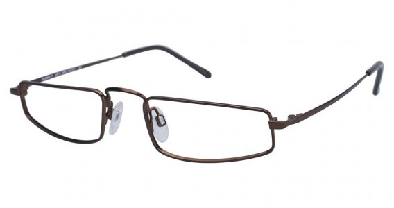 TuraFlex M878 Eyeglasses, SEMI MATTE BROWN W/BLACK TIPS (BRN)