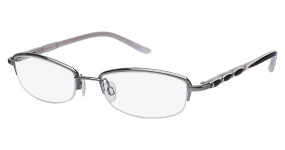 Tura 187 Eyeglasses, GUNMETAL/BLACK AND WHITE (GUN)