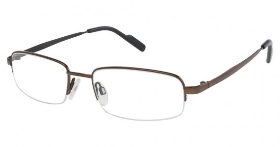 TuraFlex M876 Eyeglasses, SEMI MATTE BRN W/BLACK (BRN)