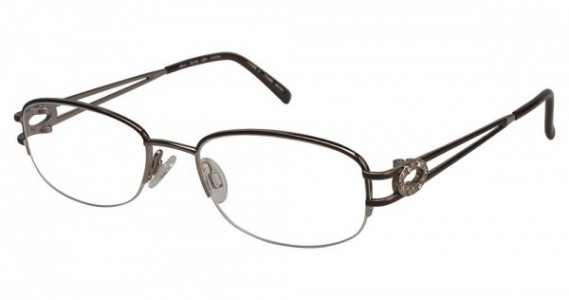 Tura TE206 Eyeglasses, LIGHT BROWN/DARK BROWN (LBR)