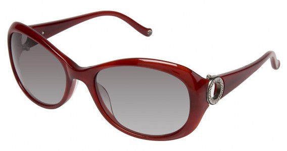 Lulu Guinness L485 Patience Sunglasses, RED HORN (RED)