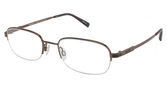 TuraFlex M877 Eyeglasses, SEMI MATTE BROWN W/BLK (BRN)