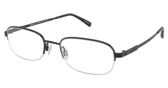 TuraFlex M877 Eyeglasses, SEMI MATTE NAVY BLUE W/BLK (NAV)