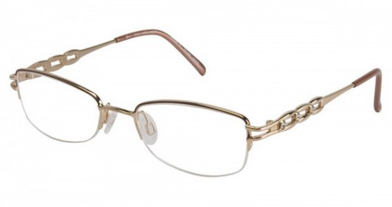 Tura TE201 Eyeglasses, AMBER/GOLD (AMB)