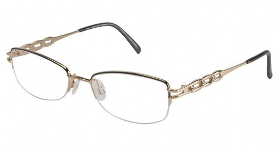 Tura TE201 Eyeglasses, ONYX/GOLD (ONY)