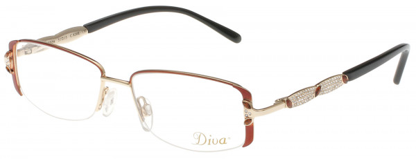 Diva Diva 5334 Eyeglasses, BROWN/BROWN CRYSTAL STONES (820)