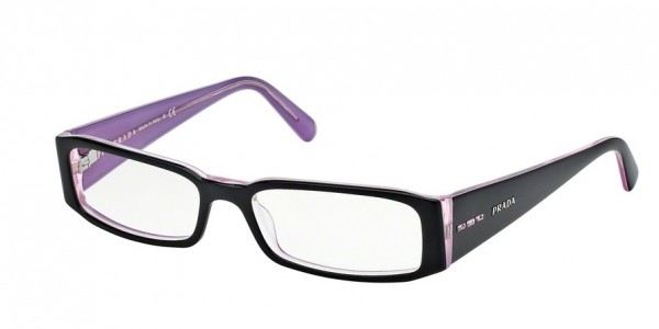 Prada PR 10FV Eyeglasses, 3AX1O1 BLACK/PINK (BLACK)