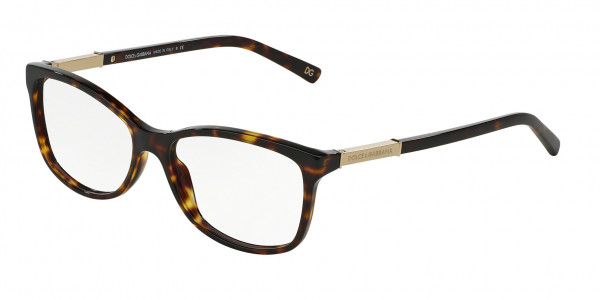 Dolce & Gabbana DG3107 LOGO PLAQUE Eyeglasses, 502 HAVANA (HAVANA)