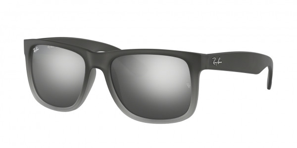 Ray-Ban RB4165 JUSTIN Sunglasses, 852/88 JUSTIN RUBBER GREY ON CLEAR GR (GREY)