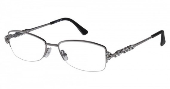 Tura TE209 Eyeglasses, GUNMETAL W/ GRAY AND CLEAR CRYSTALS (GUN)