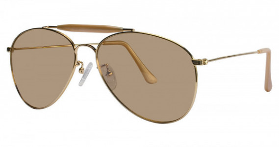Shuron MacArthur I Sunglasses, Gold (Brown Glass)