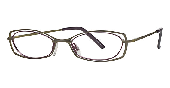 Cinzia Designs CIN-112 Eyeglasses, 1 Celery/Eggplant
