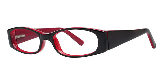 Modern Optical Gaze Eyeglasses, Black/Red