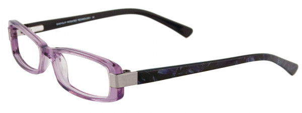 EasyClip EC190 Eyeglasses, 030 - Clear Purple & Silver