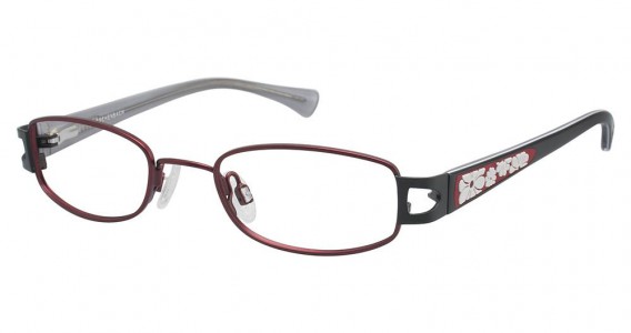 O!O 830020 Eyeglasses, RED W/BLACK TEMPLE (50)