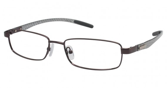Tura T104 Eyeglasses, Brown/Silver Carbon Fiber (BRN)