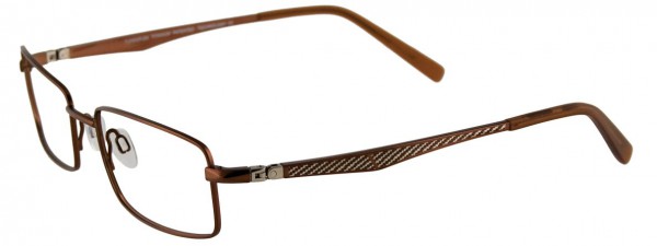 EasyClip EC210 Eyeglasses, SATIN BROWN AND SILVER