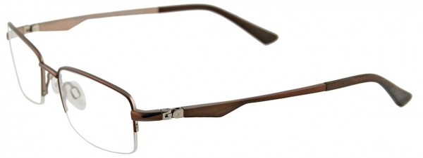 EasyClip EC213 Eyeglasses, MATT BROWN AND SILVER