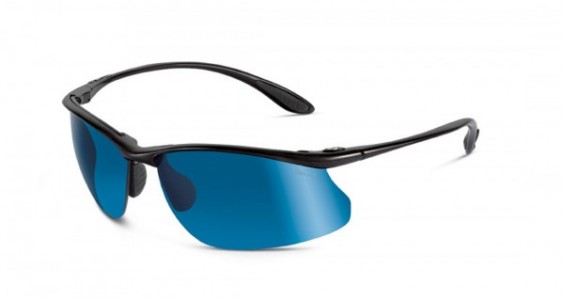 Bolle Kicker Sunglasses, Shiny Black / Polarized Offshore Blue