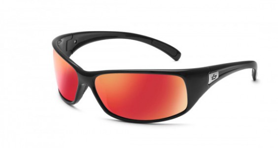 Bolle Recoil Sunglasses, Shiny Black / Polarized TNS Fire