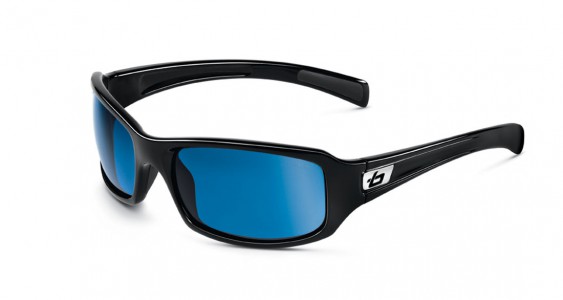 Bolle Winslow Sunglasses, Shiny Black / Polarized Offshore Blue
