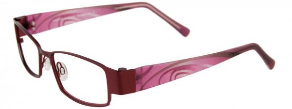 EasyClip EC217 Eyeglasses, SATIN DARK PINKISH RED