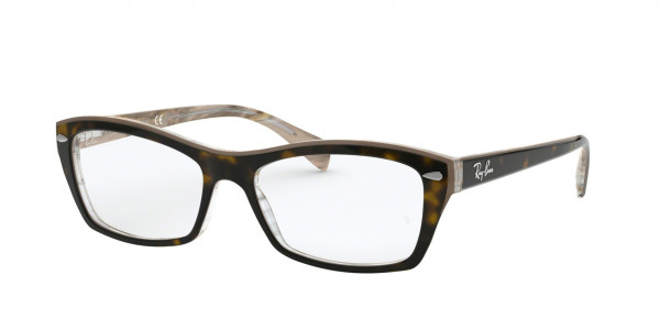 Ray-Ban Optical RX5255 Eyeglasses, 5075 HAVANA ON TRANSPAREN BEIGE (HAVANA)