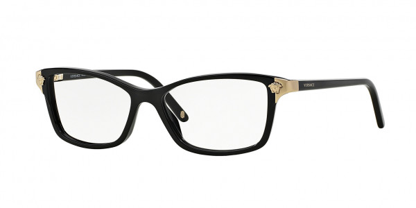 Versace VE3156 Eyeglasses, GB1 BLACK (BLACK)