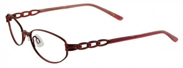 EasyClip EC202 Eyeglasses, SATIN AND CLEAR PINKISH RED