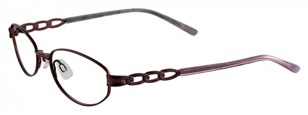 EasyClip EC202 Eyeglasses, SATIN DARK PLUM AND CLEAR PLUM