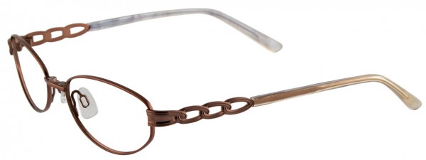 EasyClip EC202 Eyeglasses, SATIN LIGHT BROWN AND CLEAR