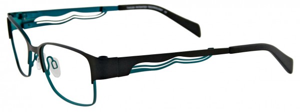 Takumi T9950 Eyeglasses, SATIN BLACK AND TURQUOISE