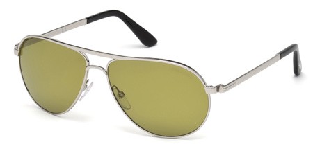 Tom Ford MARKO Sunglasses, 18N - Shiny Rhodium / Green